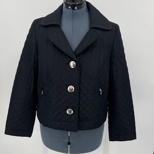 R Q T Women's Black Quilted SHORT LIGHT Jacket SIZE L